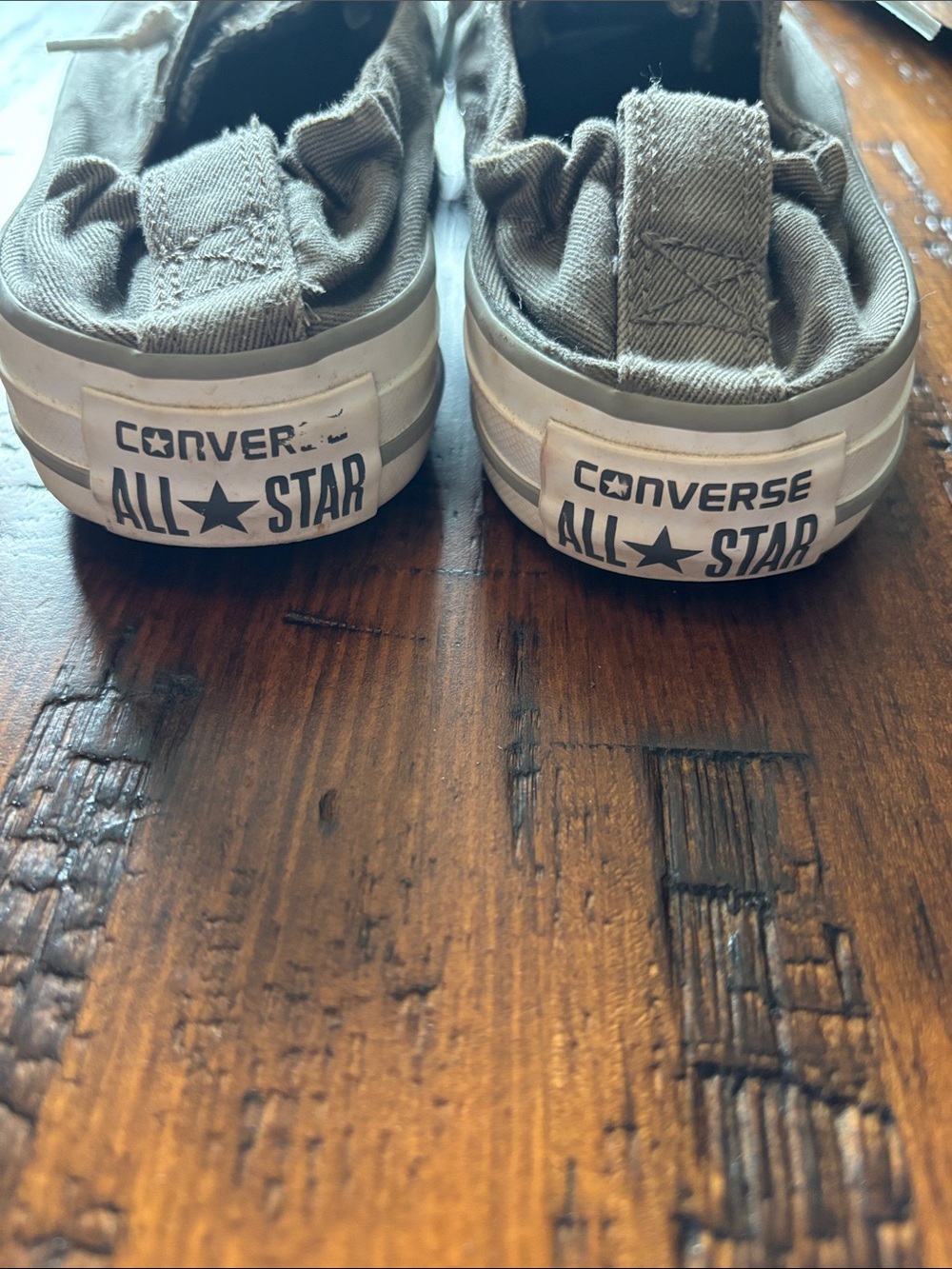 Converse Women's Low Top Canvas Sneakers - Gray and White - Picture 5 of 6